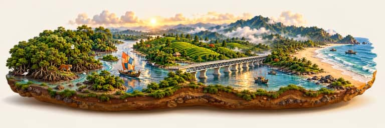 মিনিয়েচার বাংলাদেশ: সুন্দরবন, নদীতে নৌকা, চা বাগান, পদ্মা সেতু, সাজেকের মেঘ আর কক্সবাজারের সৈকত